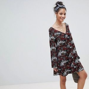 ASOS Black Floral Summer Tea Dress